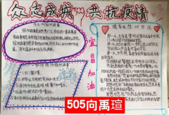 2020年抗击病毒的手抄报,关于抗击疫情小学生图画